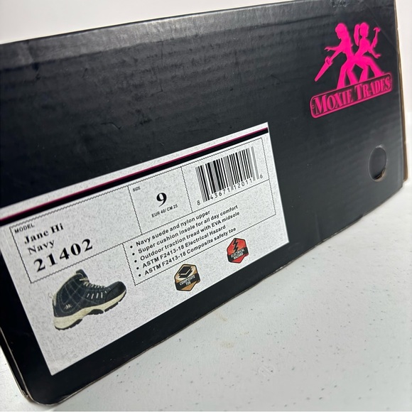 Moxie Trades Women's Jane Hi Composite Toe Hiker Work Boots in Navy Size 9 - Picture 3 of 13